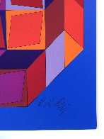 Untitled #7 (Blue, Red And Purple) Limited Edition Print by Victor Vasarely - 1 Untitled #7 (Blue, Red And Purple) Limited Edition Print by Victor Vasarely - 1