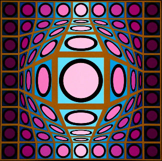 Composition Microcosmos IV 1980 Limited Edition Print - Victor Vasarely Composition Microcosmos IV 1980 Limited Edition Print - Victor Vasarely