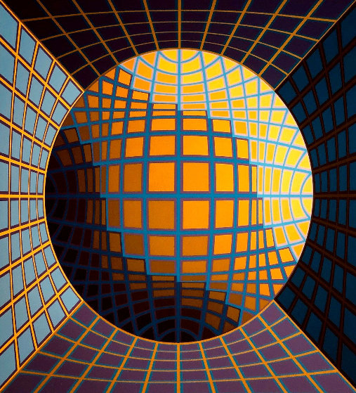 Untitled Serigraph 31x29 by Victor Vasarely