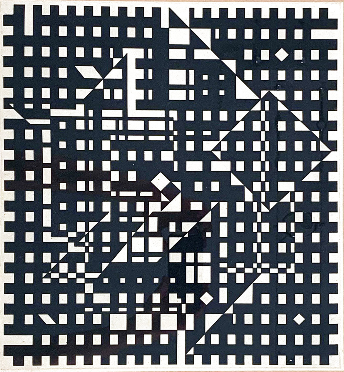 Black And White 1991 Etching 42x32 By Victor Vasarely For Sale On   Victor Vasarely Black And White 1991 