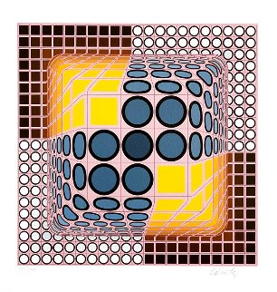 Vega Blue Limited Edition Print - Victor Vasarely Vega Blue Limited Edition Print - Victor Vasarely