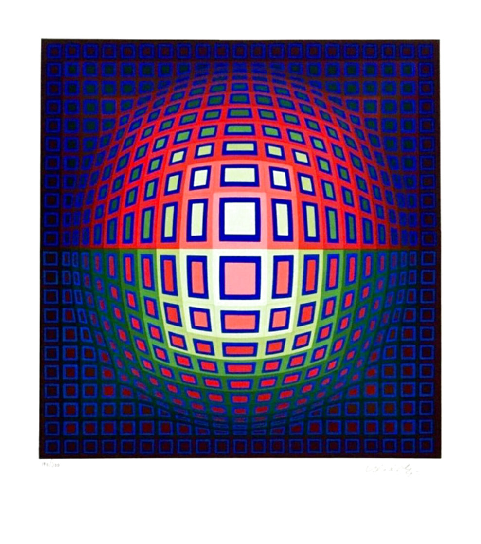 Pink Composition Limited Edition Print by Victor Vasarely Pink Composition Limited Edition Print by Victor Vasarely