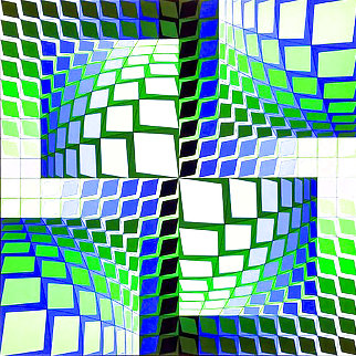 Thez 1982 Limited Edition Print - Victor Vasarely Thez 1982 Limited Edition Print - Victor Vasarely