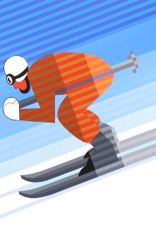 Downhill Skier 1984 Limited Edition Print - Victor Vasarely Downhill Skier 1984 Limited Edition Print - Victor Vasarely