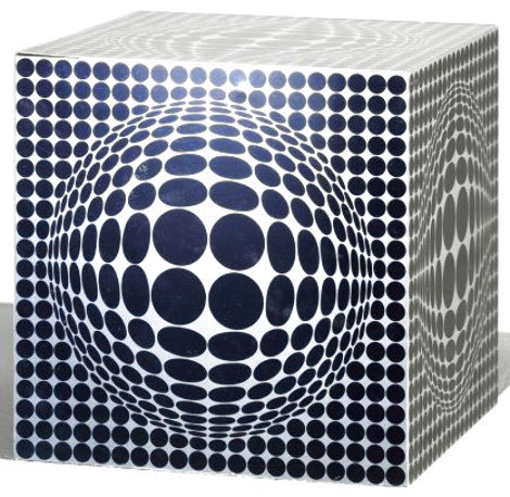 Vega Cox Positif-cube 1970 Sculpture - Victor Vasarely