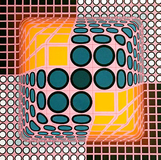Pink Composition 1982 Limited Edition Print - Victor Vasarely