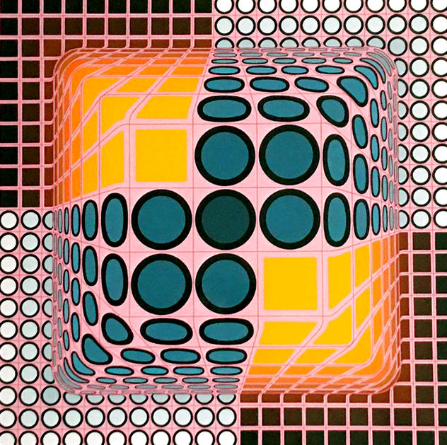 Pink Composition 1982 Limited Edition Print by Victor Vasarely