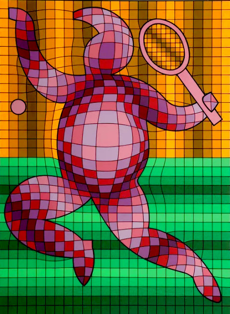 Tennis Player 2 1987 Limited Edition Print by Victor Vasarely