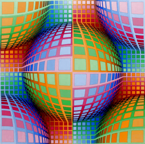 Rivotril 1991 HS - Huge Limited Edition Print - Victor Vasarely