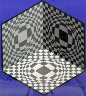 Cubic Relationship Limited Edition Print - Victor Vasarely Cubic Relationship Limited Edition Print - Victor Vasarely