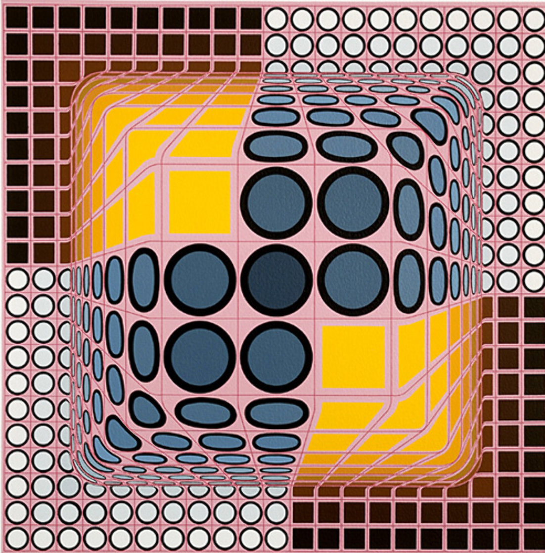 Pink Composition Limited Edition Print by Victor Vasarely Pink Composition Limited Edition Print by Victor Vasarely