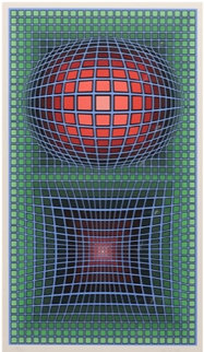 Composition in Green, Red And Violet Limited Edition Print - Victor Vasarely