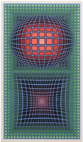 Composition in Green, Red And Violet - Polychrome Limited Edition Print - Victor Vasarely