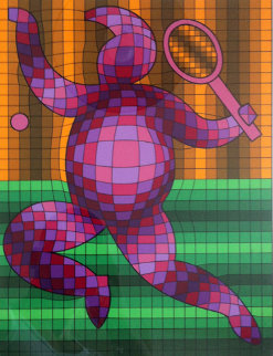 Tennis Player 2 Limited Edition Print - Victor Vasarely