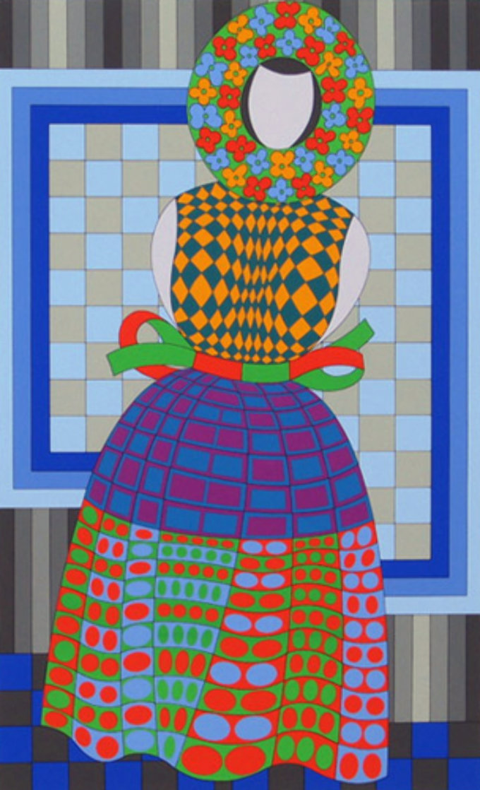 Fille Fleur 1982 Limited Edition Print by Victor Vasarely Fille Fleur 1982 Limited Edition Print by Victor Vasarely