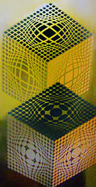 Vegas Kocka Limited Edition Print by Victor Vasarely