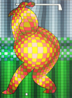 Golfer 1989 Limited Edition Print - Victor Vasarely