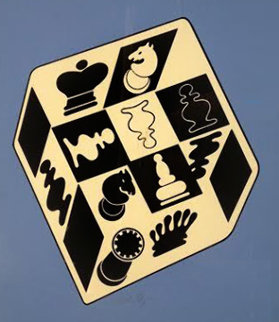 Chess Blue 1950 (Early) Limited Edition Print - Victor Vasarely Chess Blue 1950 (Early) Limited Edition Print - Victor Vasarely