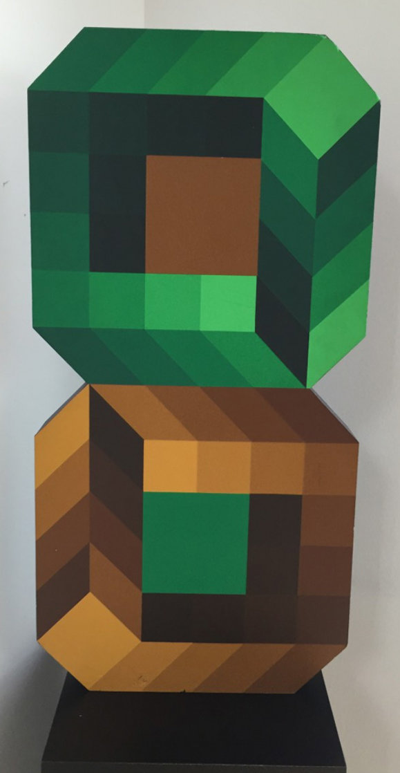 Figure 8 Wood Sculpture 1970's Sculpture by Victor Vasarely Figure 8 Wood Sculpture 1970's Sculpture by Victor Vasarely