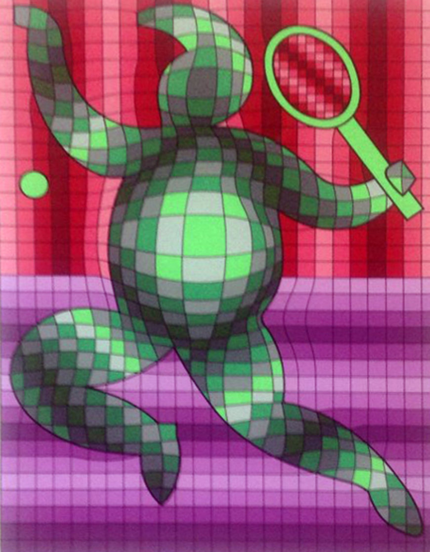 Tennis Player 2 1987 Limited Edition Print by Victor Vasarely Tennis Player 2 1987 Limited Edition Print by Victor Vasarely