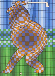 Golfer Limited Edition Print - Victor Vasarely Golfer Limited Edition Print - Victor Vasarely