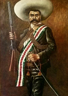 Zapata 1972 46x28 Huge Original Painting - Emigdio Vasquez Zapata 1972 46x28 Huge Original Painting - Emigdio Vasquez