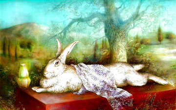 Surrounded 2010 34x46 Original Painting - Wendy Vaughan Surrounded 2010 34x46 Original Painting - Wendy Vaughan