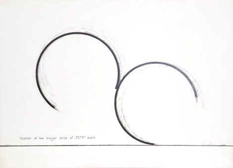 Position of Two Major Arcs of 257.5 Each 1980 Limited Edition Print - Bernar Venet