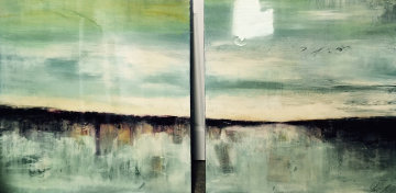 Of the Earth Diptych 2008 36x36 Original Painting - James Verbicky Of the Earth Diptych 2008 36x36 Original Painting - James Verbicky