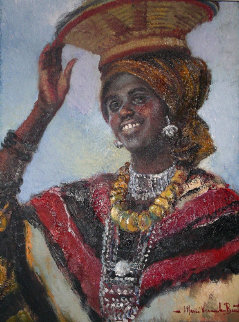 Amber Lady Zanzibar 24x18 Original Painting - Marie Vermeulen-Breedt Amber Lady Zanzibar 24x18 Original Painting - Marie Vermeulen-Breedt