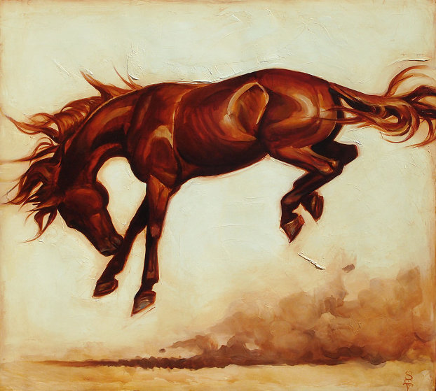 Set of 2 Paintings, Un Brio Escondido 1 and 2 2016 32x34 by Sequoia C.  Versillee