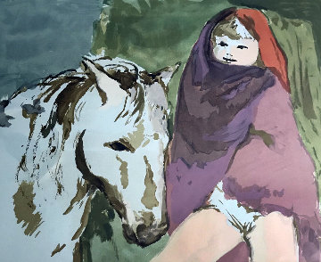 Untitled (Woman with Horse) Limited Edition Print - Marcel Vertes Untitled (Woman with Horse) Limited Edition Print - Marcel Vertes