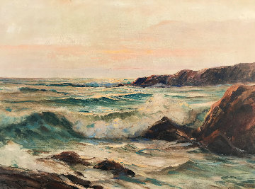 Memory of Land's End 1944 35x45 Super Huge England Original Painting - Charles Vickery Memory of Land's End 1944 35x45 Super Huge England Original Painting - Charles Vickery