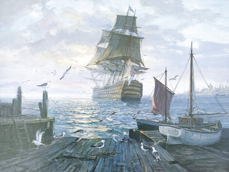 Sailing Into History AP 1990 Limited Edition Print - Charles Vickery