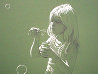 Girl Blowing Bubbles PP Limited Edition Print by Robert Vickrey - 2