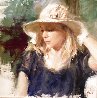 Girl With White Hat 28x32 Original Painting by  Vidan - 2