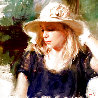 Girl With White Hat 28x32 Original Painting by  Vidan - 0