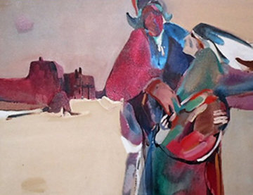 Strong Heart 1980 44x34 Super Huge Original Painting - Veloy Vigil Strong Heart 1980 44x34 Super Huge Original Painting - Veloy Vigil