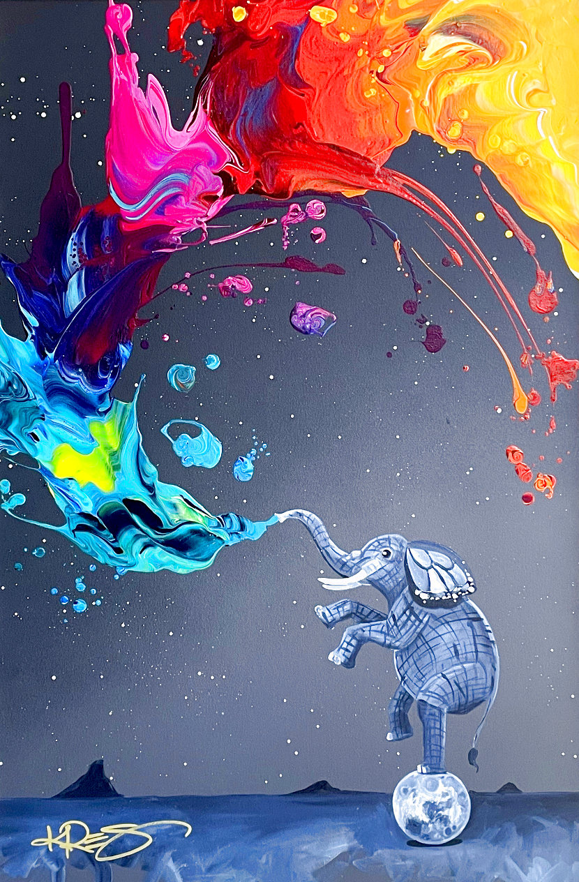 Colors of Night 2020 Acrylic on Canvas 36x24 by Kevin "Kre8" Vigil