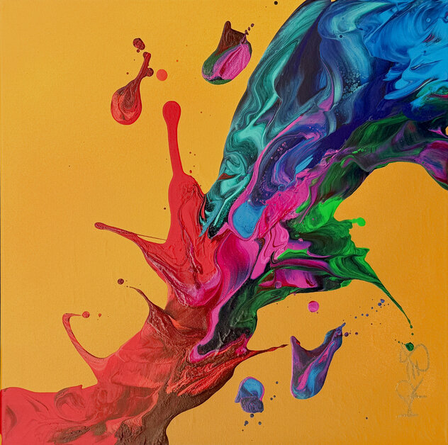 Forged by Passion (Rainbow) 2022 Mixed Media on Canvas by Kevin