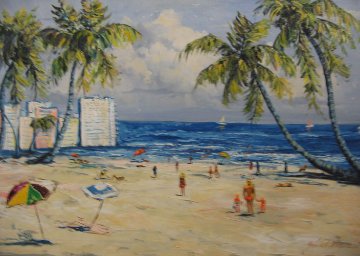 Beach 24x36 Florida Original Painting - John Vignari Beach 24x36 Florida Original Painting - John Vignari