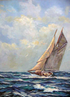 Elizabeth Howard, White Ghost, Fishing Banks 24x18 Original Painting - John Vignari Elizabeth Howard, White Ghost, Fishing Banks 24x18 Original Painting - John Vignari