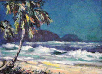 Sunset Beach 10x14 Original Painting - John Vignari Sunset Beach 10x14 Original Painting - John Vignari