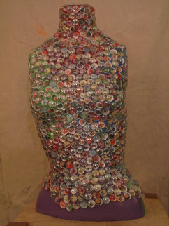 Maria Quatro Sculptural Mosaic with Glass Beads 25 in Sculpture - Kay Villalobos