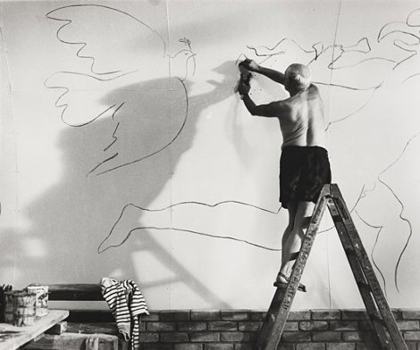 Picasso Working on the Fresco For the Film By Luciano Emmer, CA III 1953 HS Photography - Andre Villers