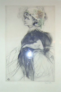 LILI Au Boa Noir 1907 Limited Edition Print - Jacques Villon LILI Au Boa Noir 1907 Limited Edition Print - Jacques Villon