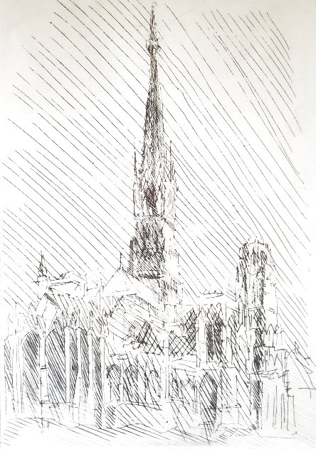 Rouen Cathedral (La Cathédrale De Rouen) 1948 - Early - HS Limited Edition Print by Jacques Villon