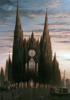 Purple Horse At Chartres 2006 Limited Edition Print - Vladimir Kush Purple Horse At Chartres 2006 Limited Edition Print - Vladimir Kush