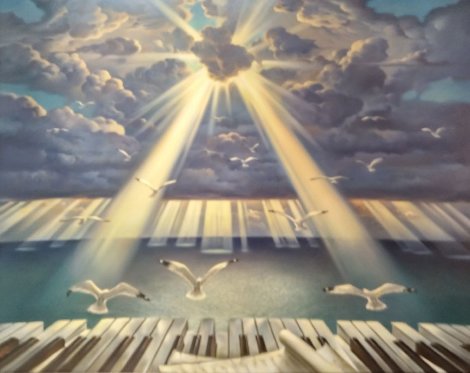 Symphony of the Sun 2016 43x52 Huge Original Painting - Vladimir Kush