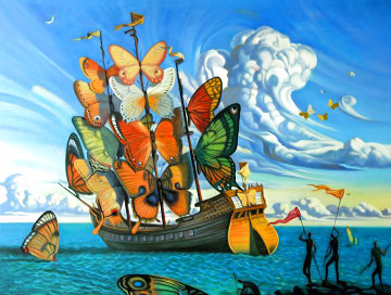 Departure of the Winged Ship 1999 Limited Edition Print - Vladimir Kush Departure of the Winged Ship 1999 Limited Edition Print - Vladimir Kush